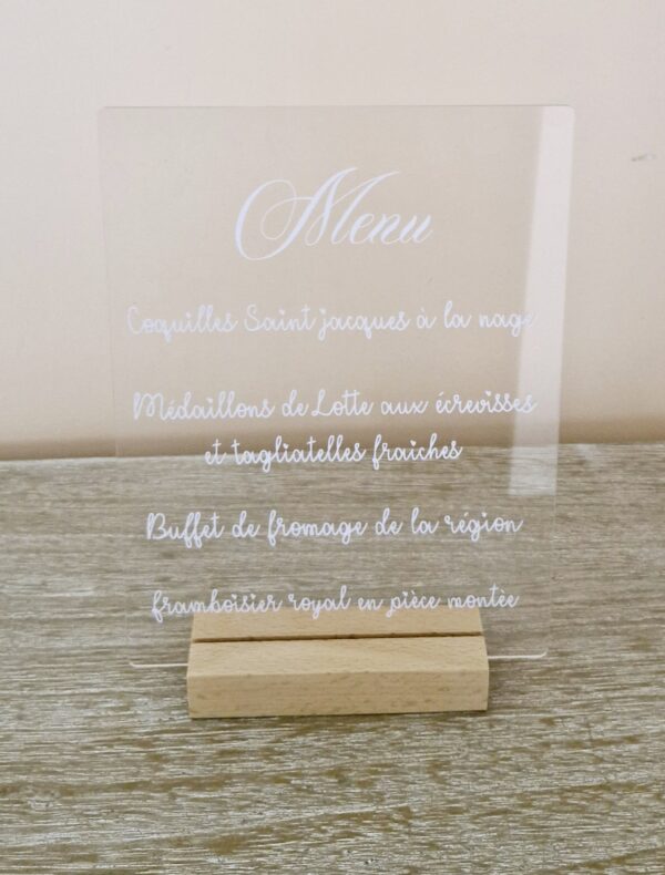 Menu de mariage